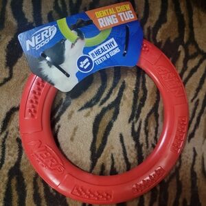 Nerf Dog  Dental Chew Ring Tug Various Colors Ea. New!